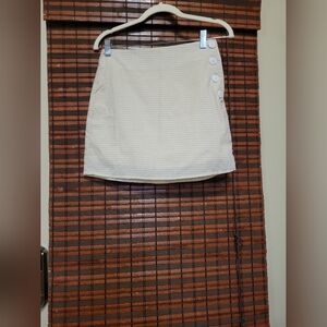 Urban Outfitters Cream Button Mini Skirt